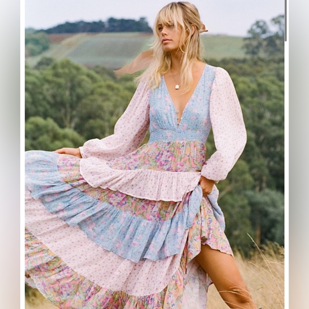 Spell Dolly Ra-Ra patchwork dress, size small, NWT never worn
